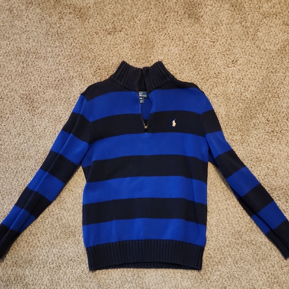 Polo by Ralph Lauren Kid's Bold Blue and Navy Zip-Up Sweater